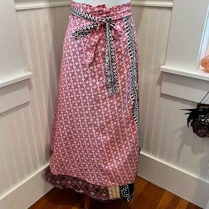 Darn Good Yarn CL Wrap Maxi Skirt - Warm Tones - Size XL (14-20)